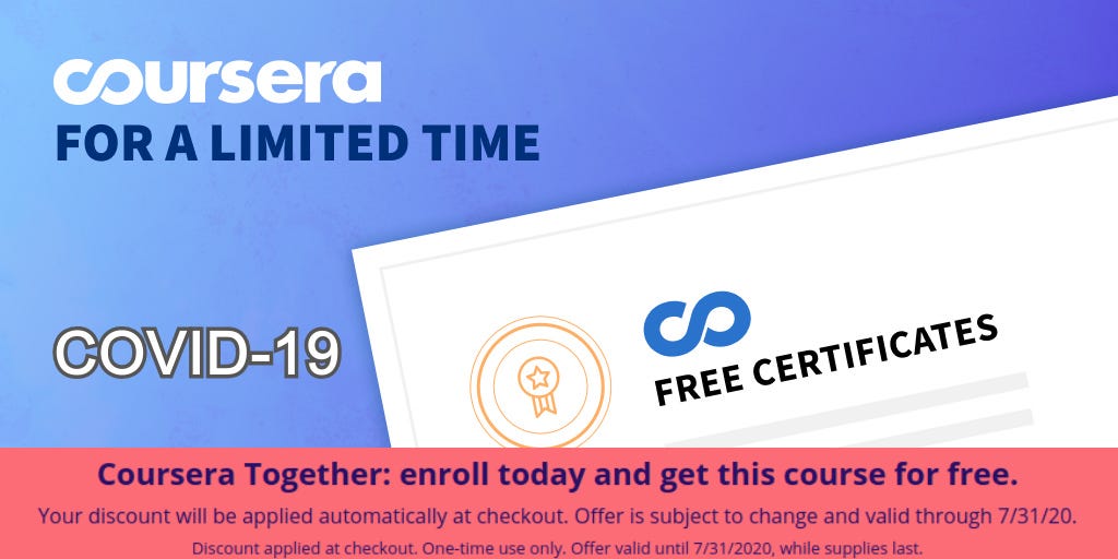 Earn Coursera Certificates For Free On Some Programming Courses During