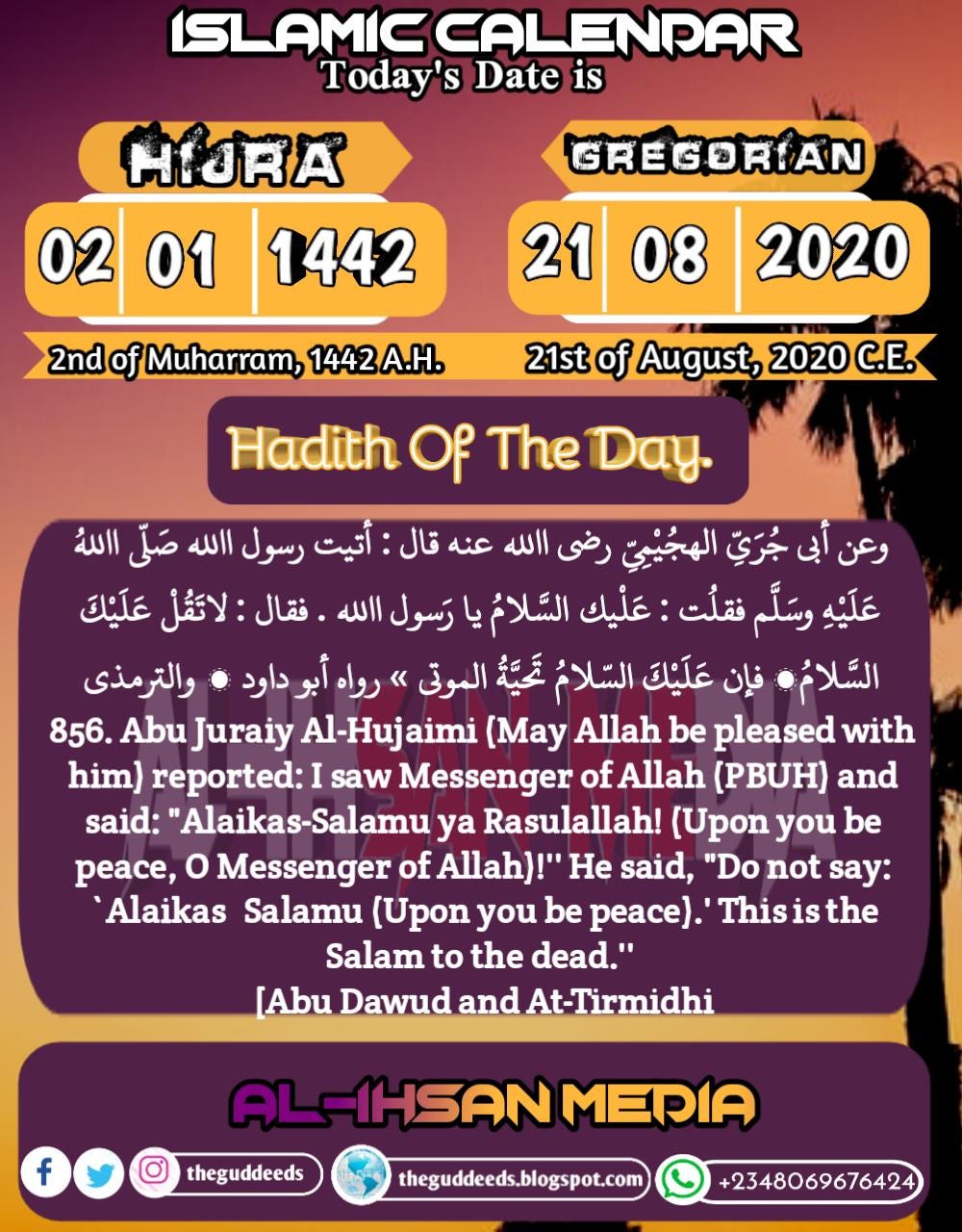 Today’s Islamic Date. It is the new Islamic/Hijra Calendar… by Al