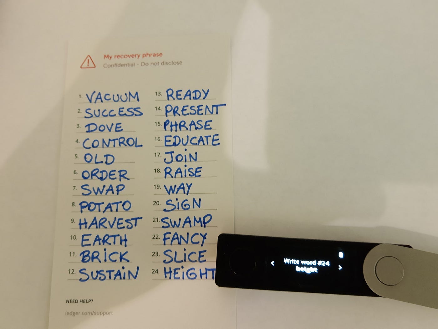 Set up and restore a ledger nano X with an optional passphrase or 25th