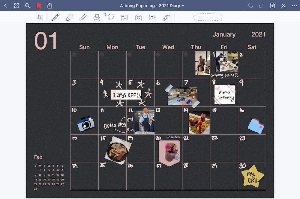 goodnotes calendar template 2021
