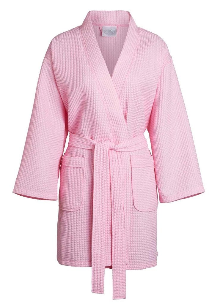 Short Waffle Kimono Robes — Wholesale Bathrobes by Alpha Cotton Medium