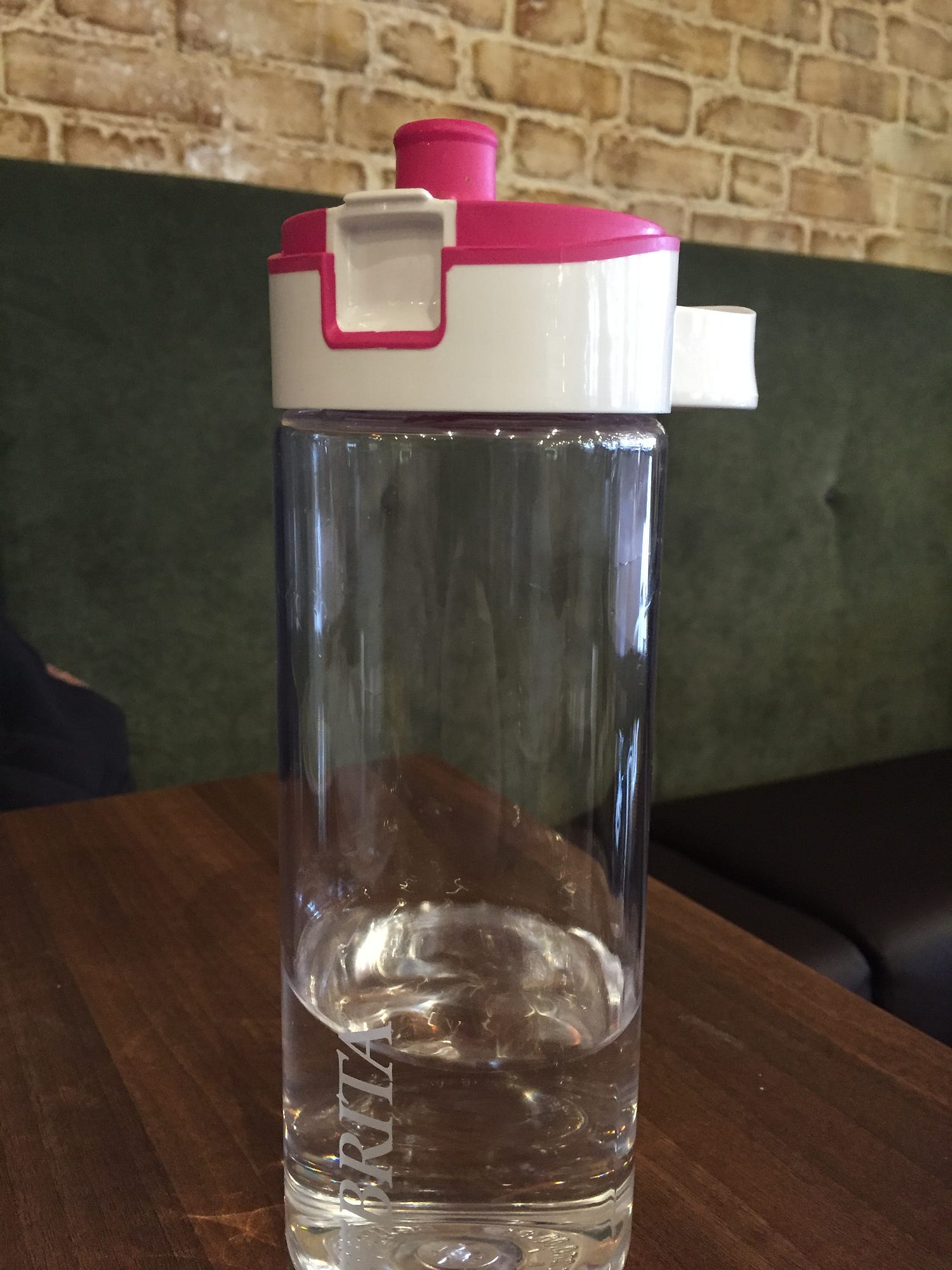 Brita Water Bottle Fill & Go. After a month of use I have drunk more