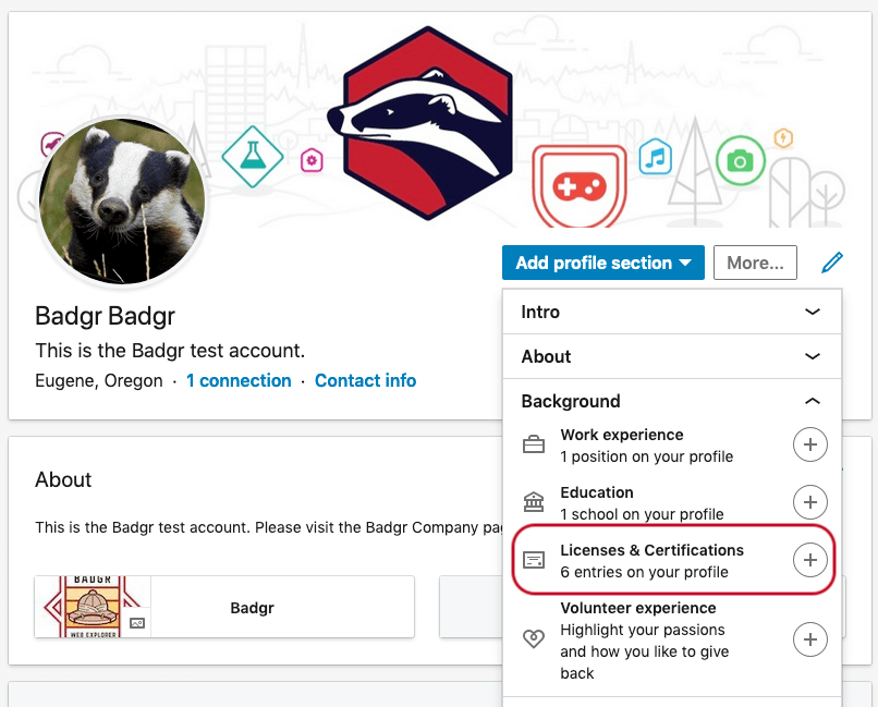 Sharing Open Badges on LinkedIn. There are 2 different ways you can