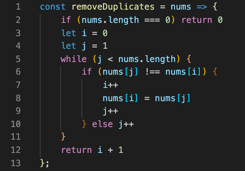 JavaScript Remove Duplicates From Sorted Array in Place by Bahay