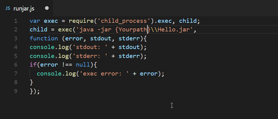 How to Create JAR file and Using child_process OR shell script to