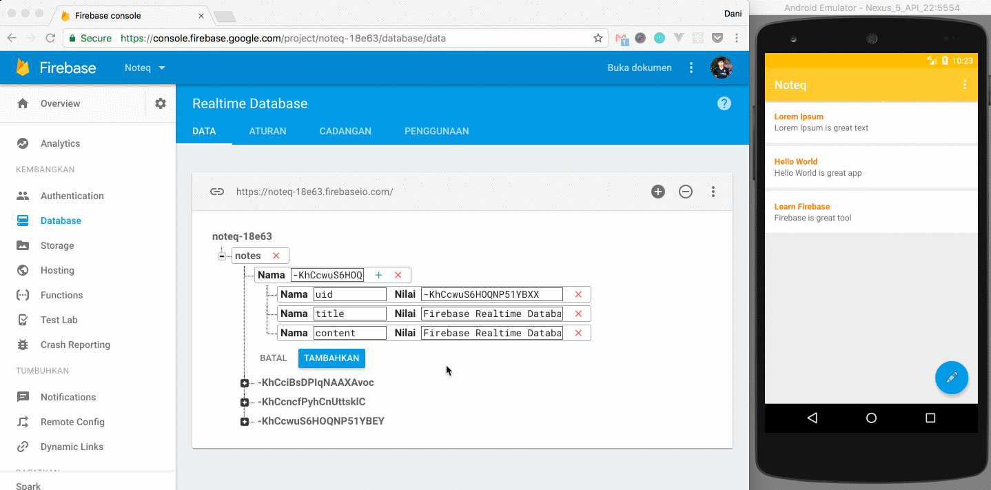 Firebase Realtime Database dengan Android by Ramadani