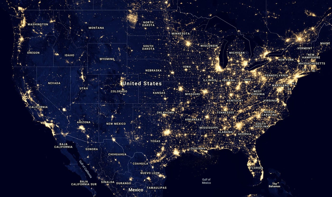 Satellite Map Of United States At Night The Very Real Ways That Light Pollution Affects Your Sleep and Mood