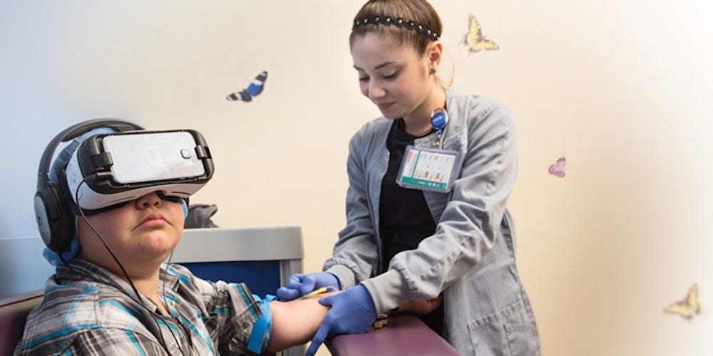 Virtual reality is used to manage pain at pediatric hospital by
