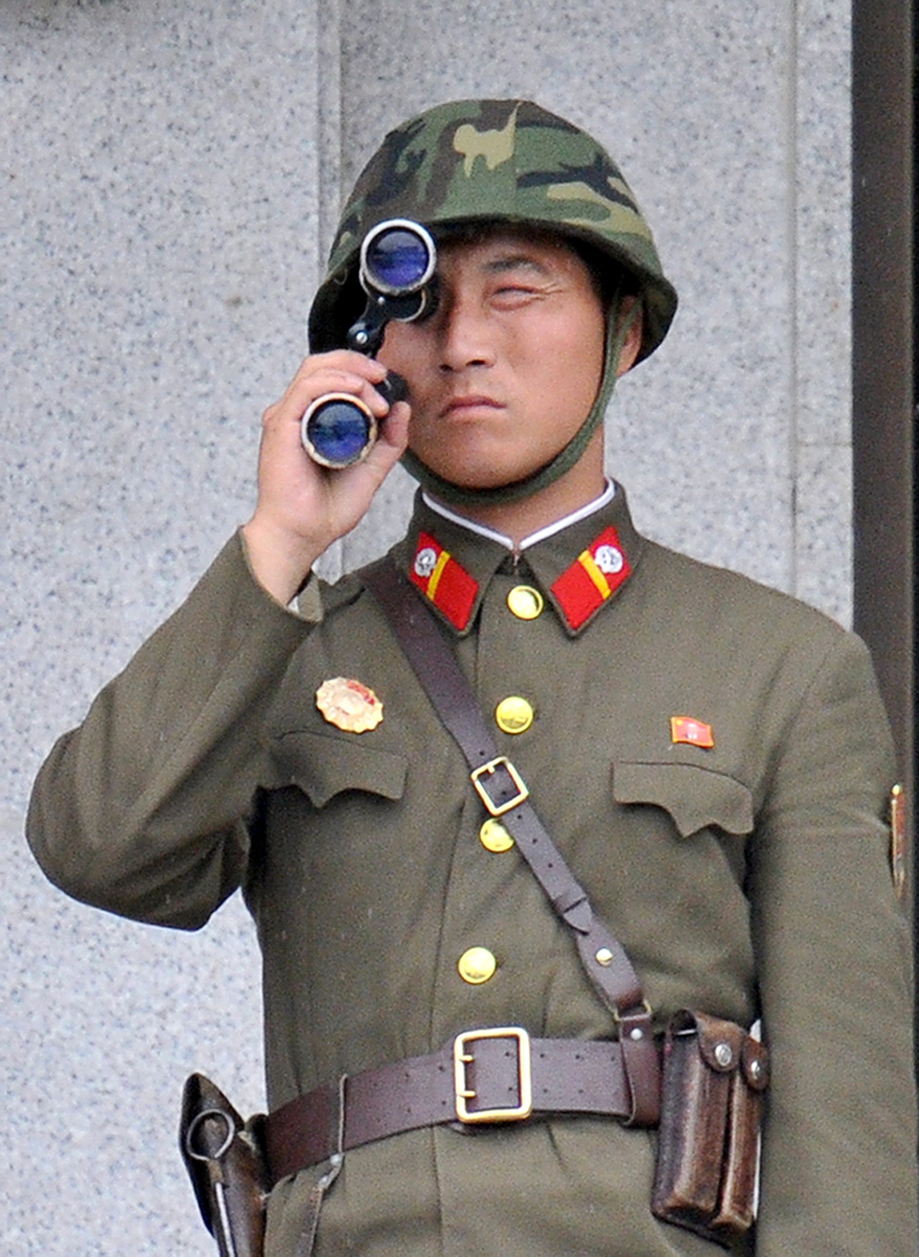 These photos show us staring across the DMZ at North Korea