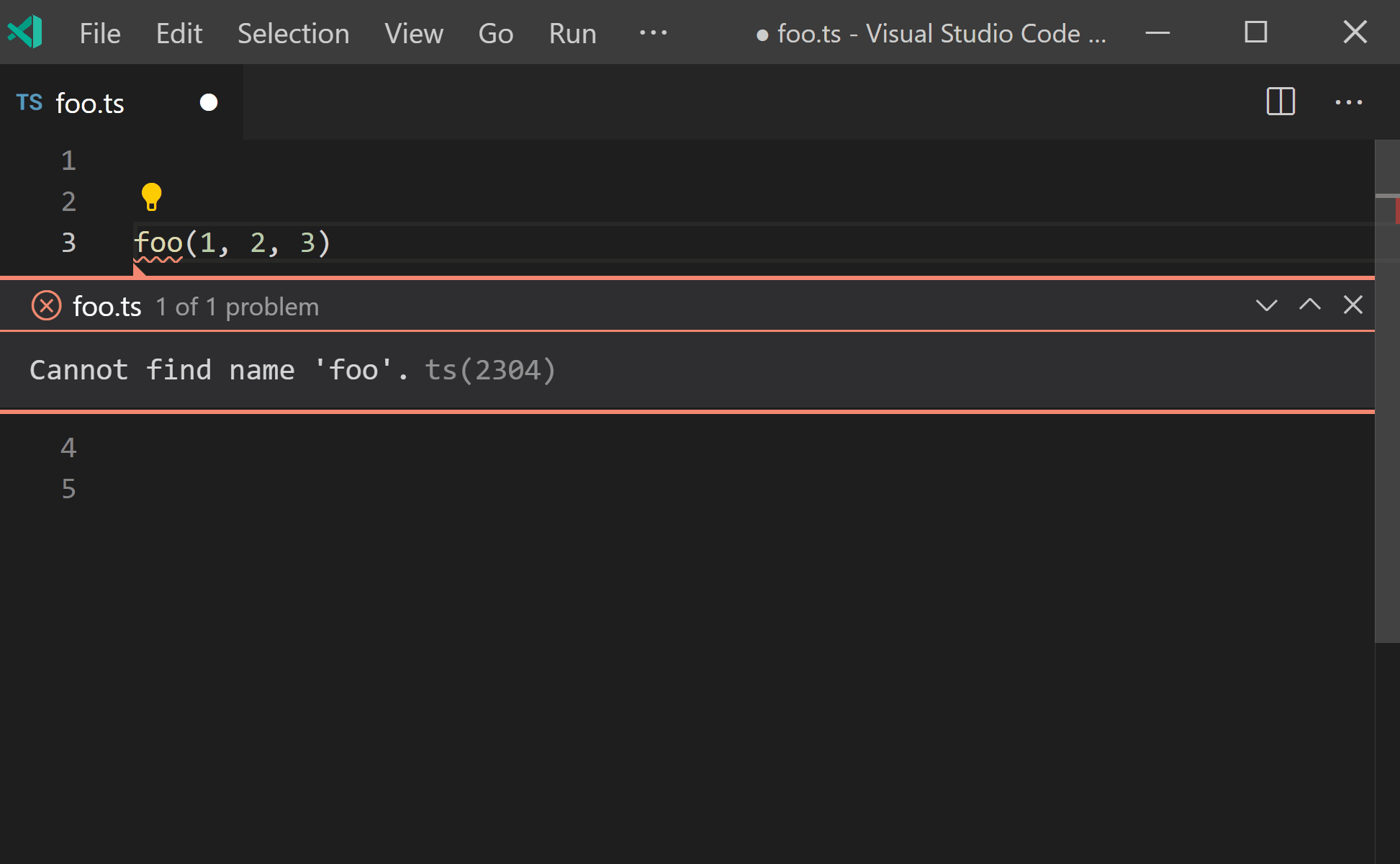 Declare Missing Helper Function (TypeScript) in Visual Studio Code by