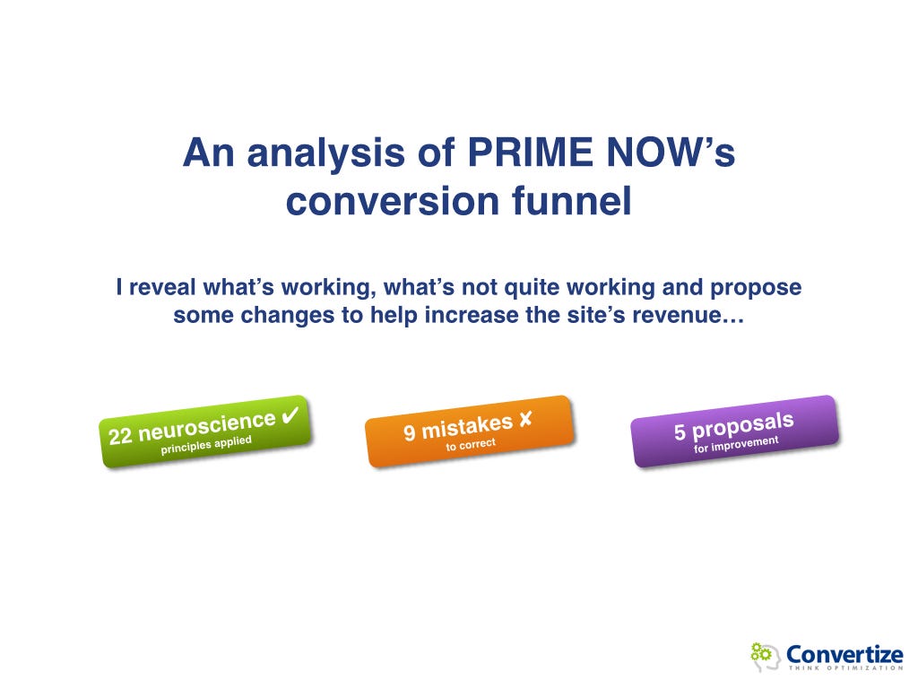 How Does Prime Now Optimise Its Conversions? by Philippe AIMÉ Convertize A/B Testing