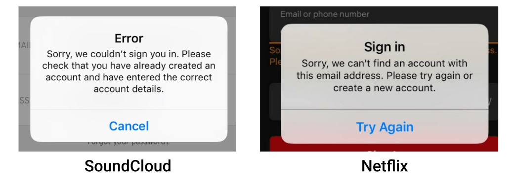 A look at “Incorrect password” messages in Apps Elena Glebkovskaya
