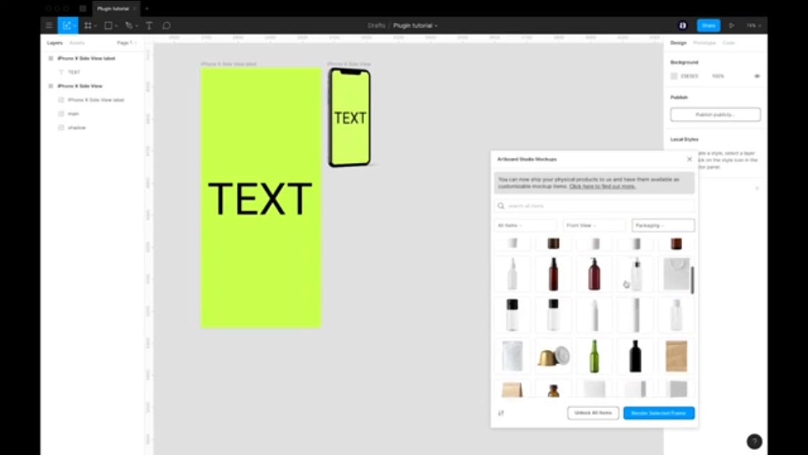 How to create mockups on Figma using the Artboard studio