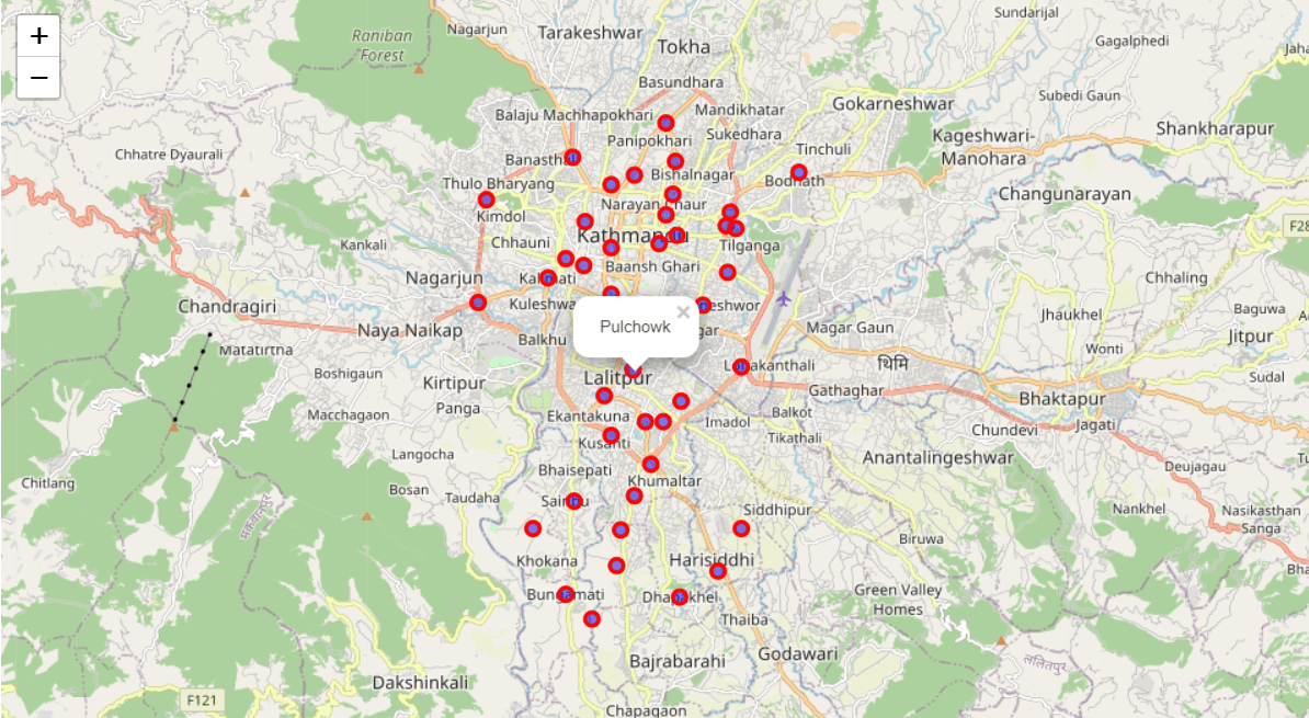 Kathmandu Bhaktapur Lalitpur Map Classification of Kathmandu and Lalitpur Wards using Foursquare Data