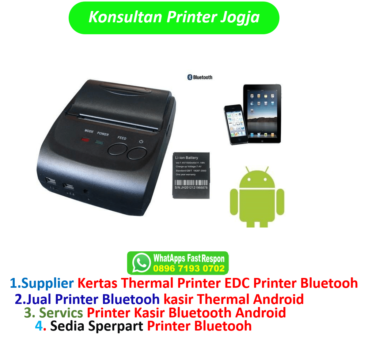 jual mini printer thermal bluetooth bisa hp android ios
