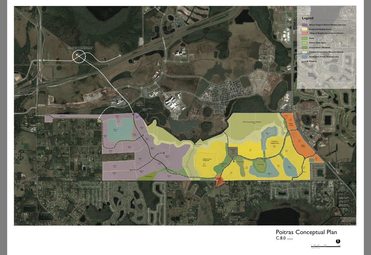 Poitras, FL — Tavistock buys 1,000+ acres of Orlando airport land for