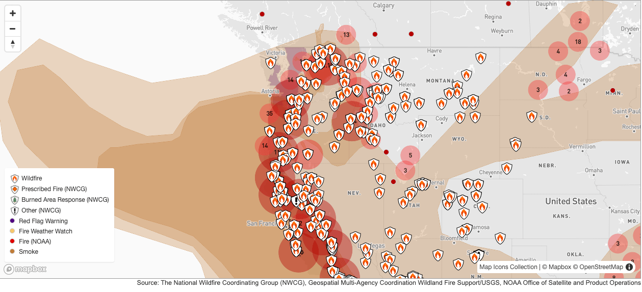 Statesman Journal Fire Map Open data for mapping wildfires, smoke, and air quality by Mapbox