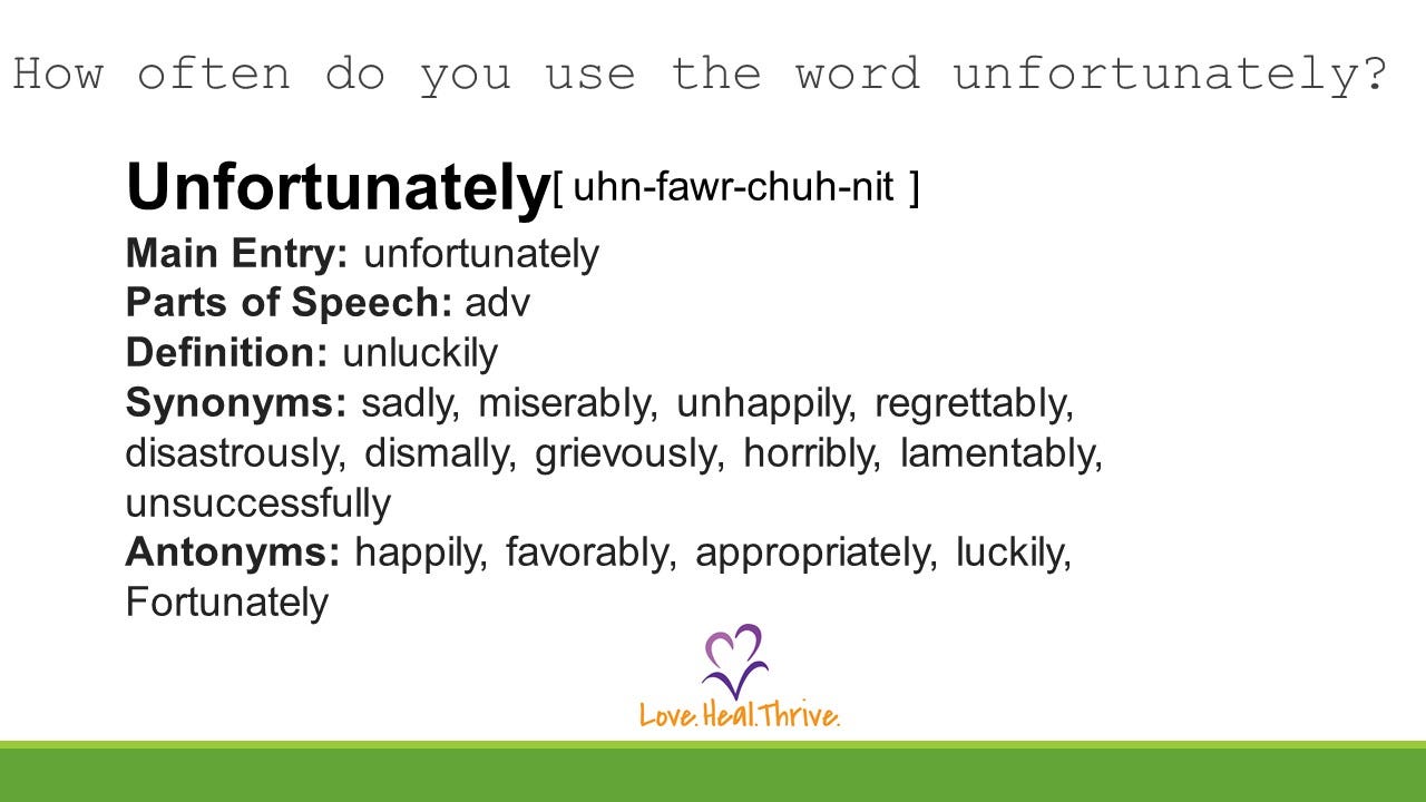 How often do you use the word “unfortunately”? by Erin Garay, CHT