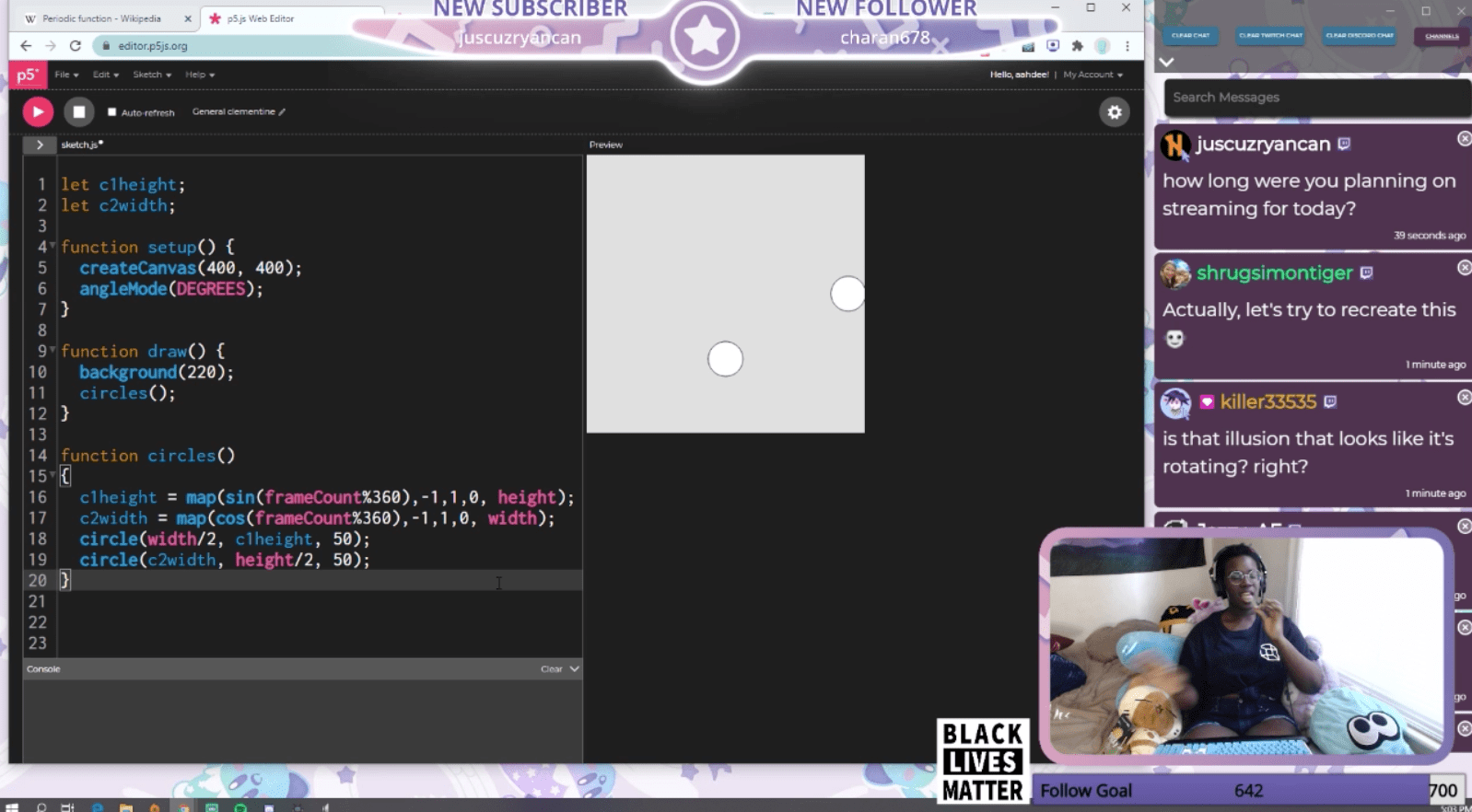Chill and Cozy p5.js & Processing Tutorials on Twitch by