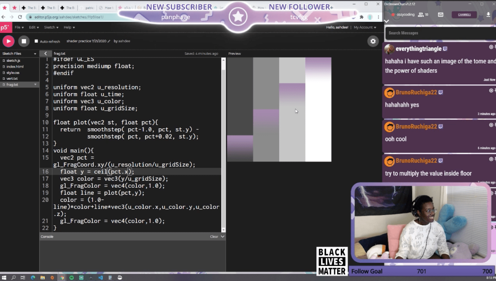 Chill and Cozy p5.js & Processing Tutorials on Twitch by