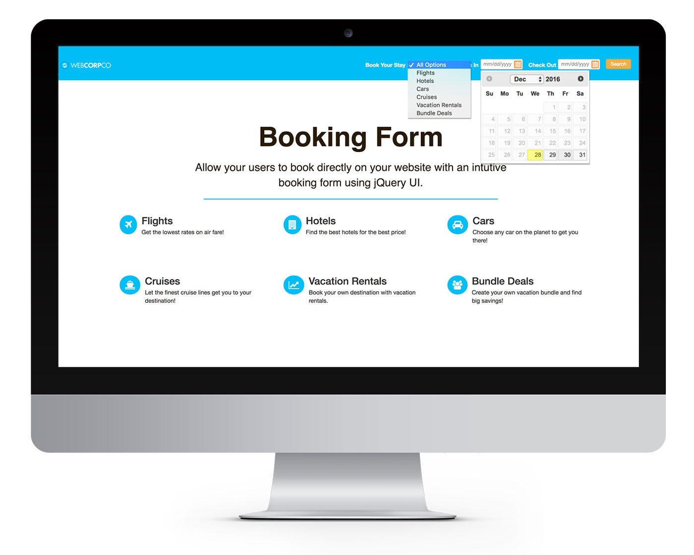 How to Create a Booking Form with jQuery UI web design by solodev