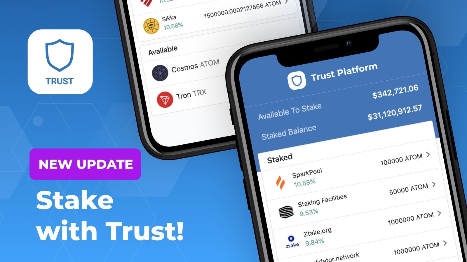 How to stake Cosmos Network (ATOM) using Trust Wallet