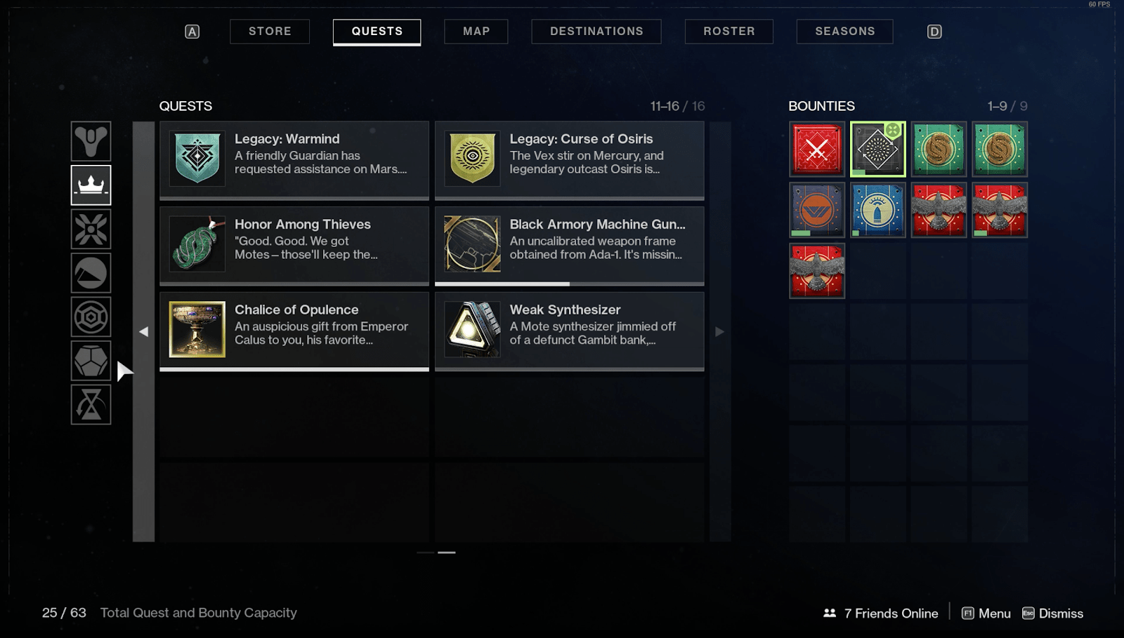UI of Destiny 2 The Pursuit for the Perfect Pursuits Page by Scott