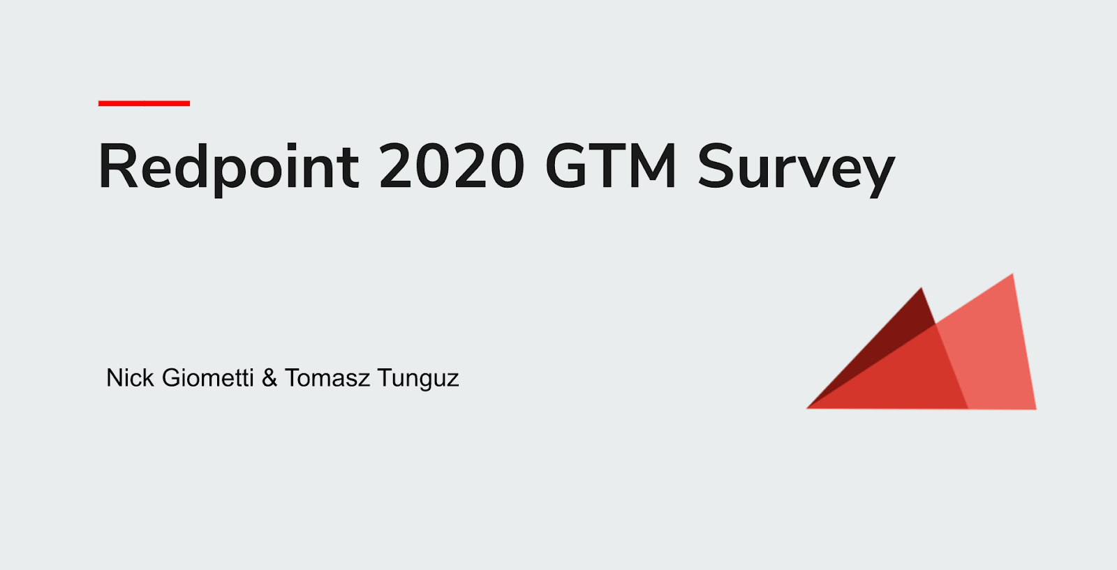 Redpoint Office Hours 2020 SaaS GTM Survey Review by Redpoint