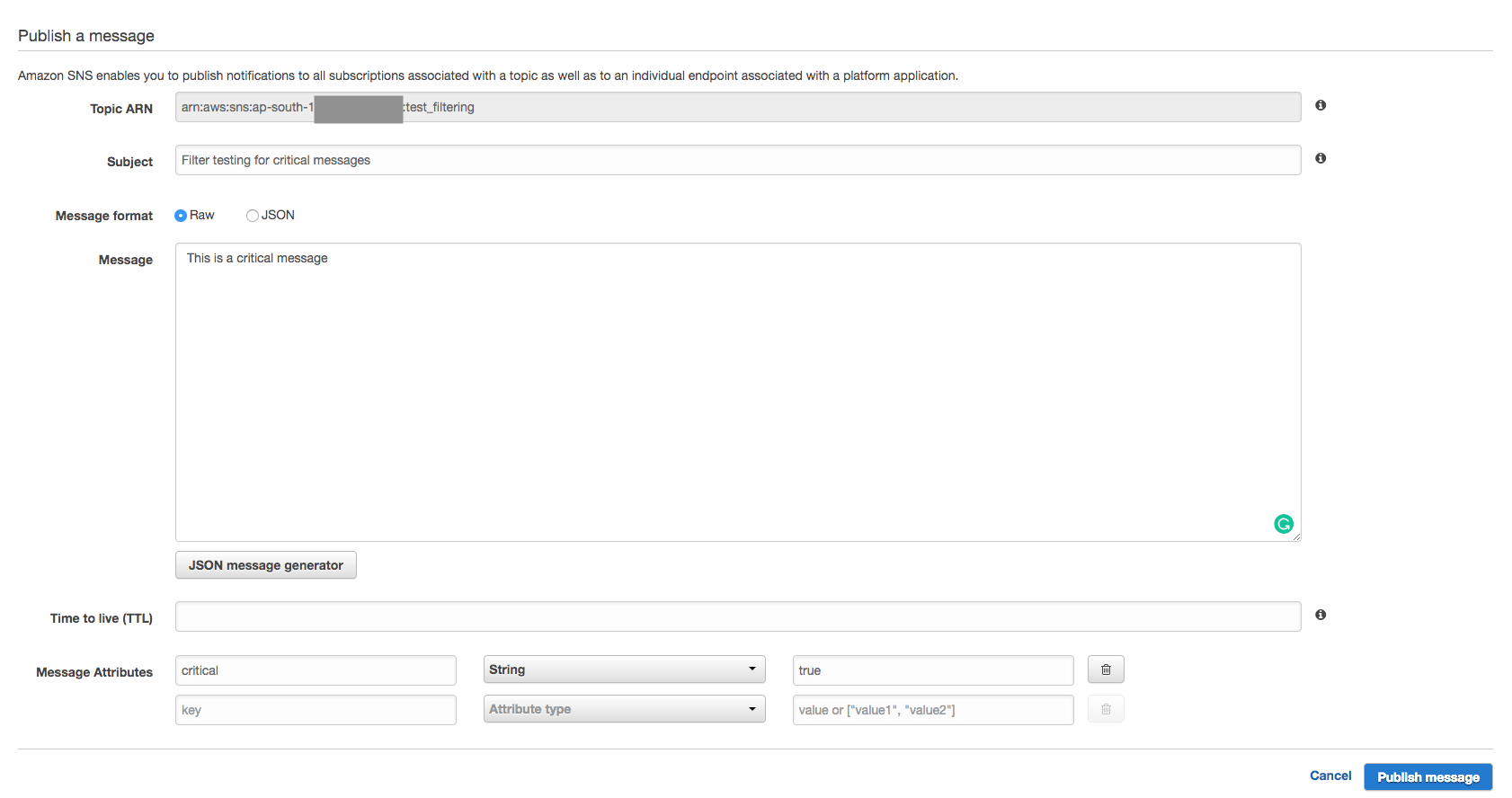 How to filter AWS SNS messages while publishing to a topic Tensult Blogs