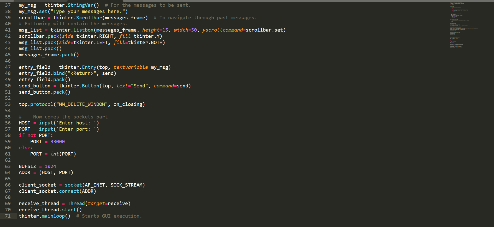 Simple Chat room in Python. Sockets+ Tkinter by Deep