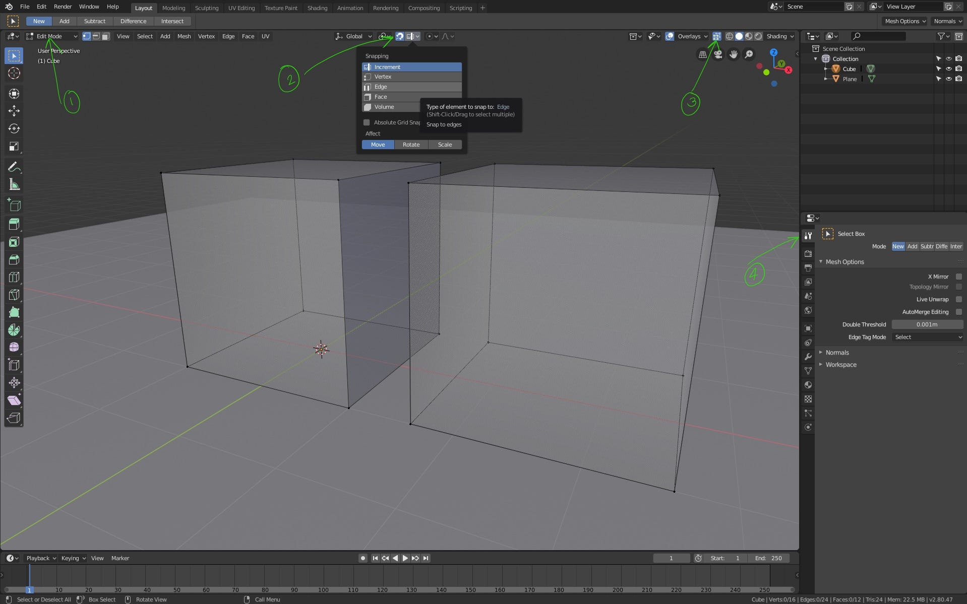 Blender 2.8 Auto Merging and Snapping Tools by Satish Goda Medium