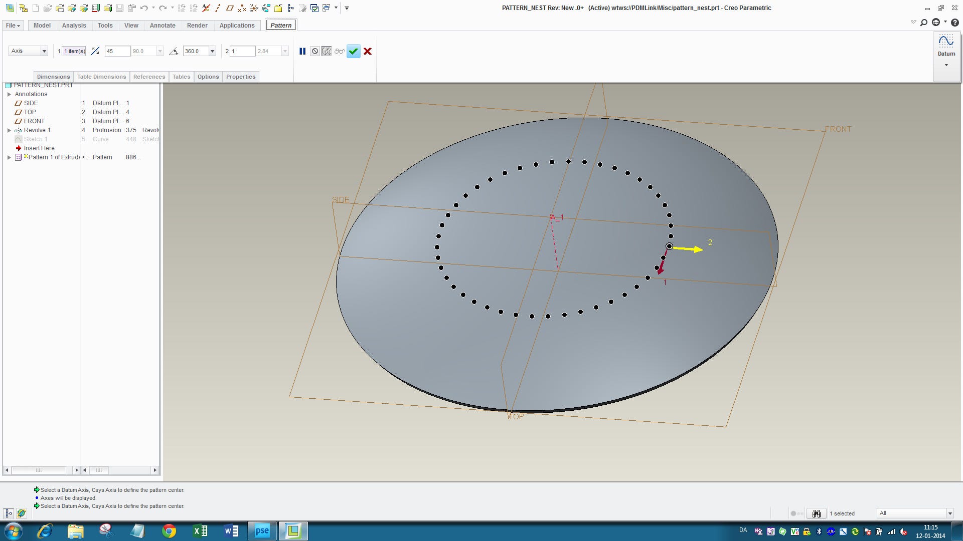 How to create an advanced hole pattern with PTC Creo