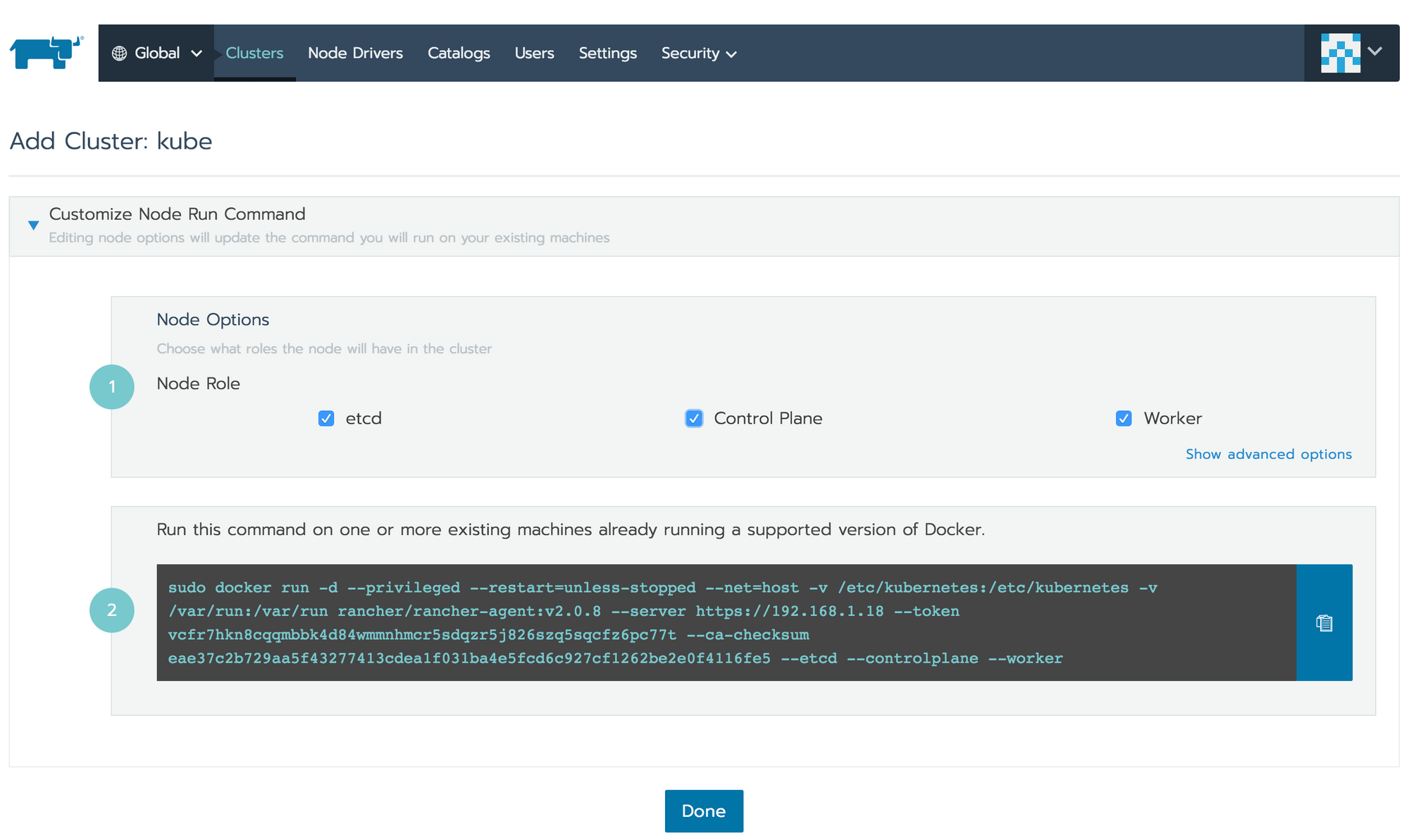 How to install single node cluster using Rancher on