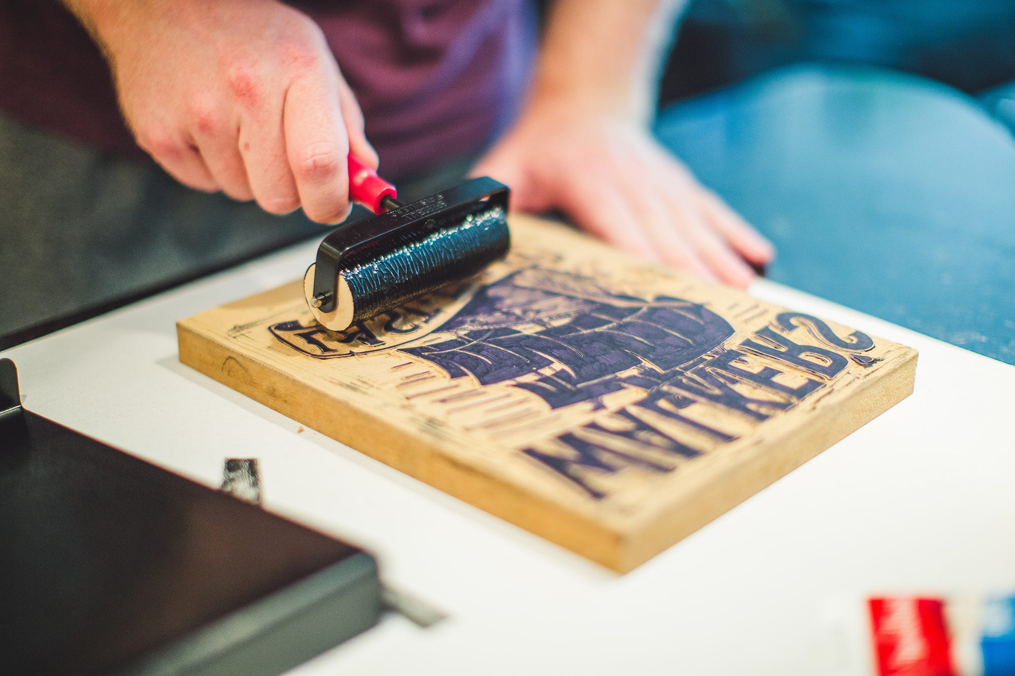 Block printing tshirts. My experience printing on fabric using… by