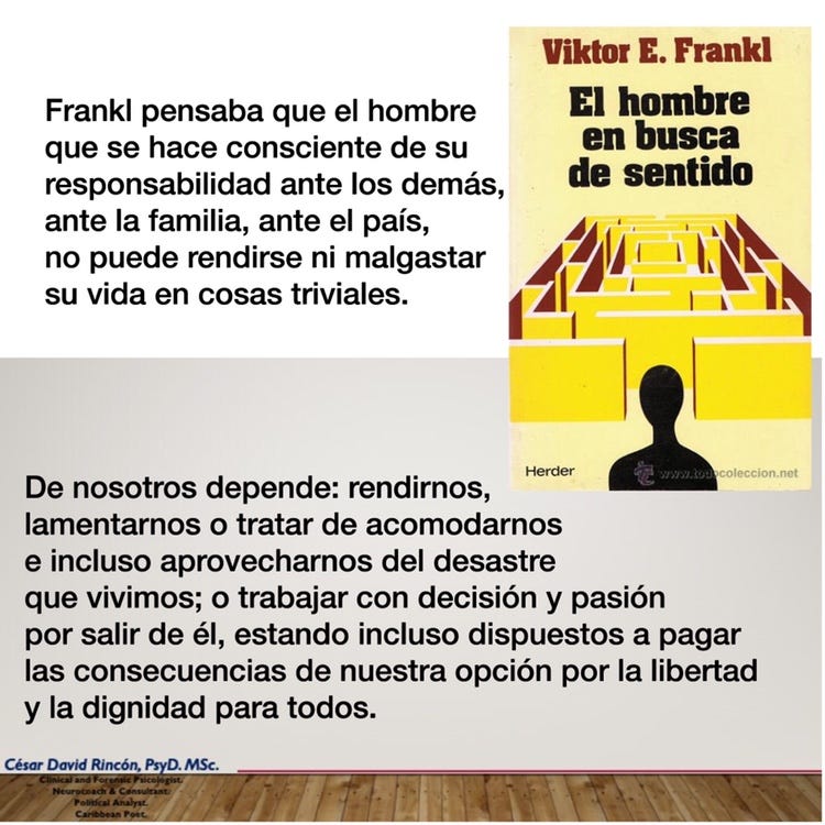 Reflexiones sobre la obra de Viktor Frank, El Hombre en Reflexiones sobre la obra de Viktor Frank, El Hombre en