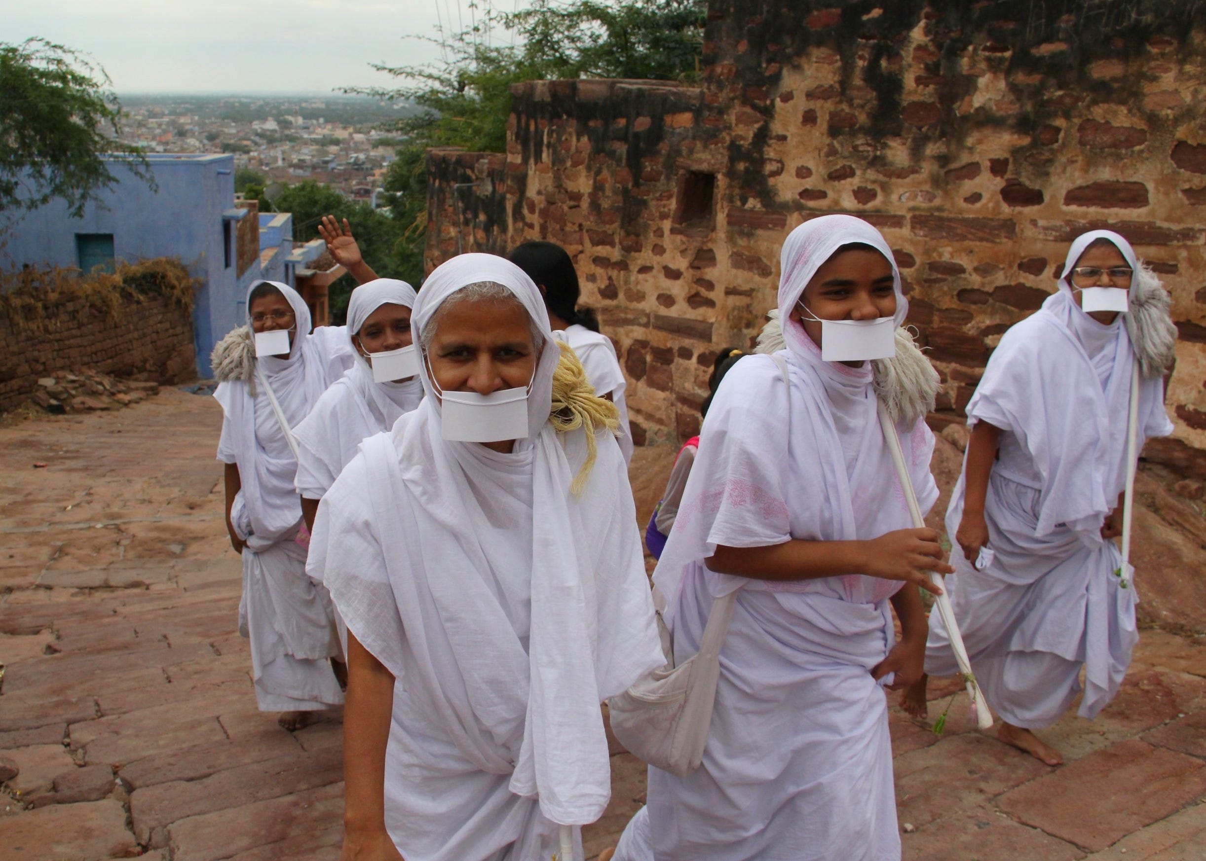 Jain Monks Sweeping