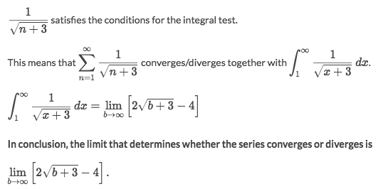 Integral Test. Jump over to have practice at Khan… by Solomon Xie
