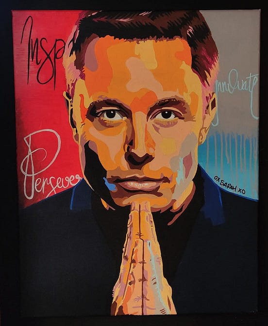 Elon Musk fanart NFT story. Every piece of art has a