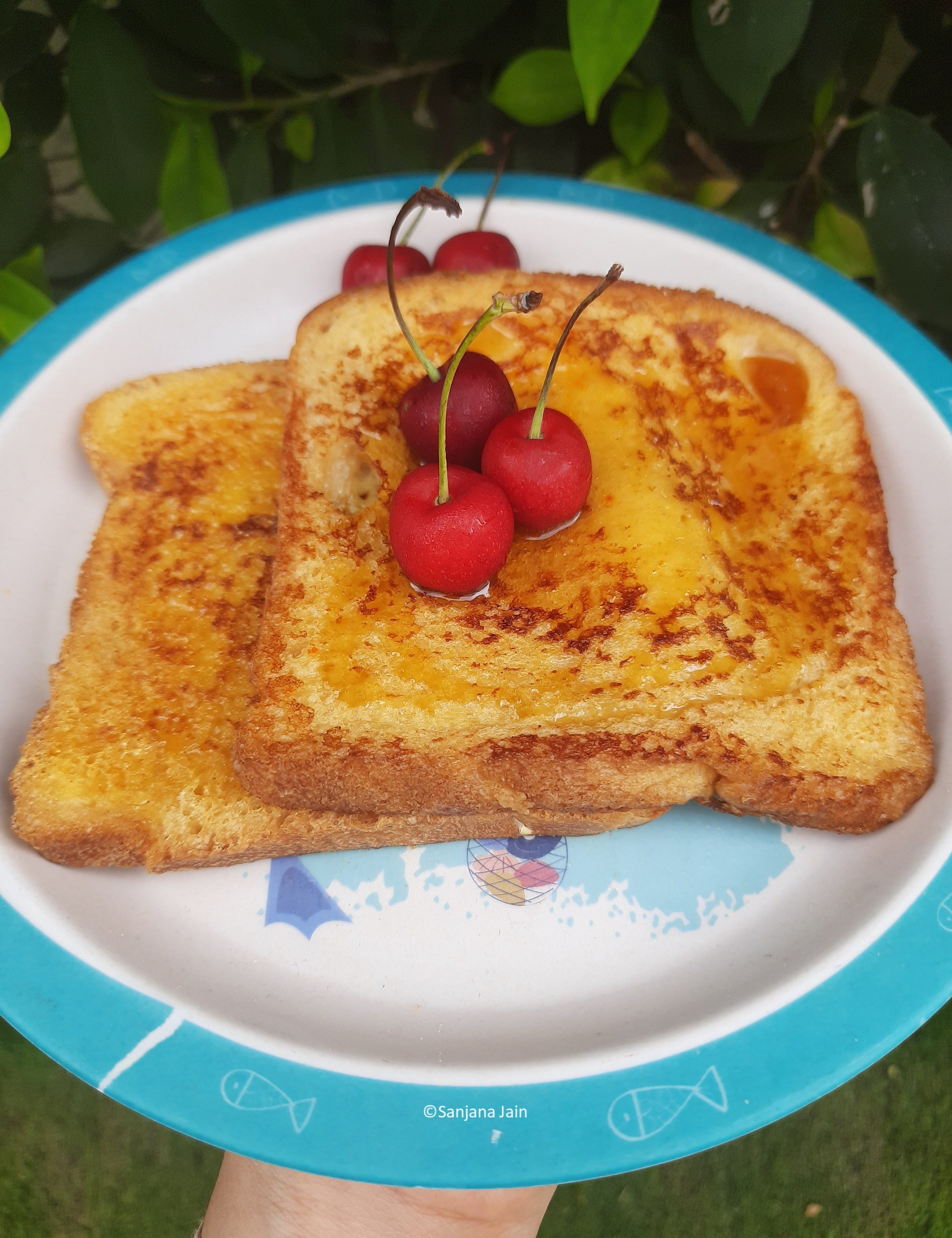 Vegetarian French Toast Eggless French Toast by VegWithSanj