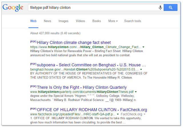 Use Google to Search for Specific File Types by