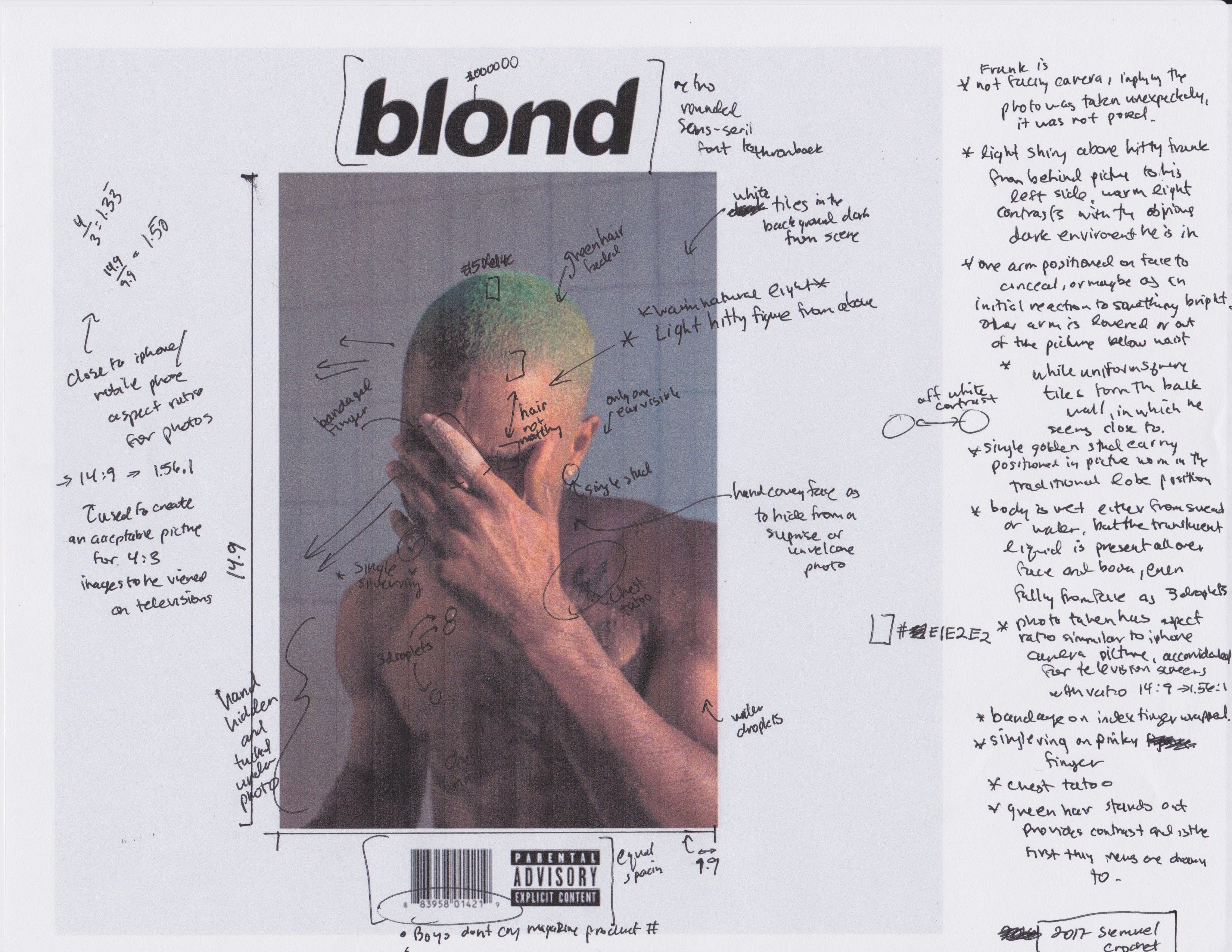 Album Art Analysis Blond(e). Personally, I’ve always been intrigued