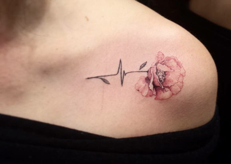 Fotos De Tatuagens De Batimentos Cardíacos Com Mais De 70 Ideias Para Se Inspirar | By Tatuagens Hd | Medium 540_x_760_jpg