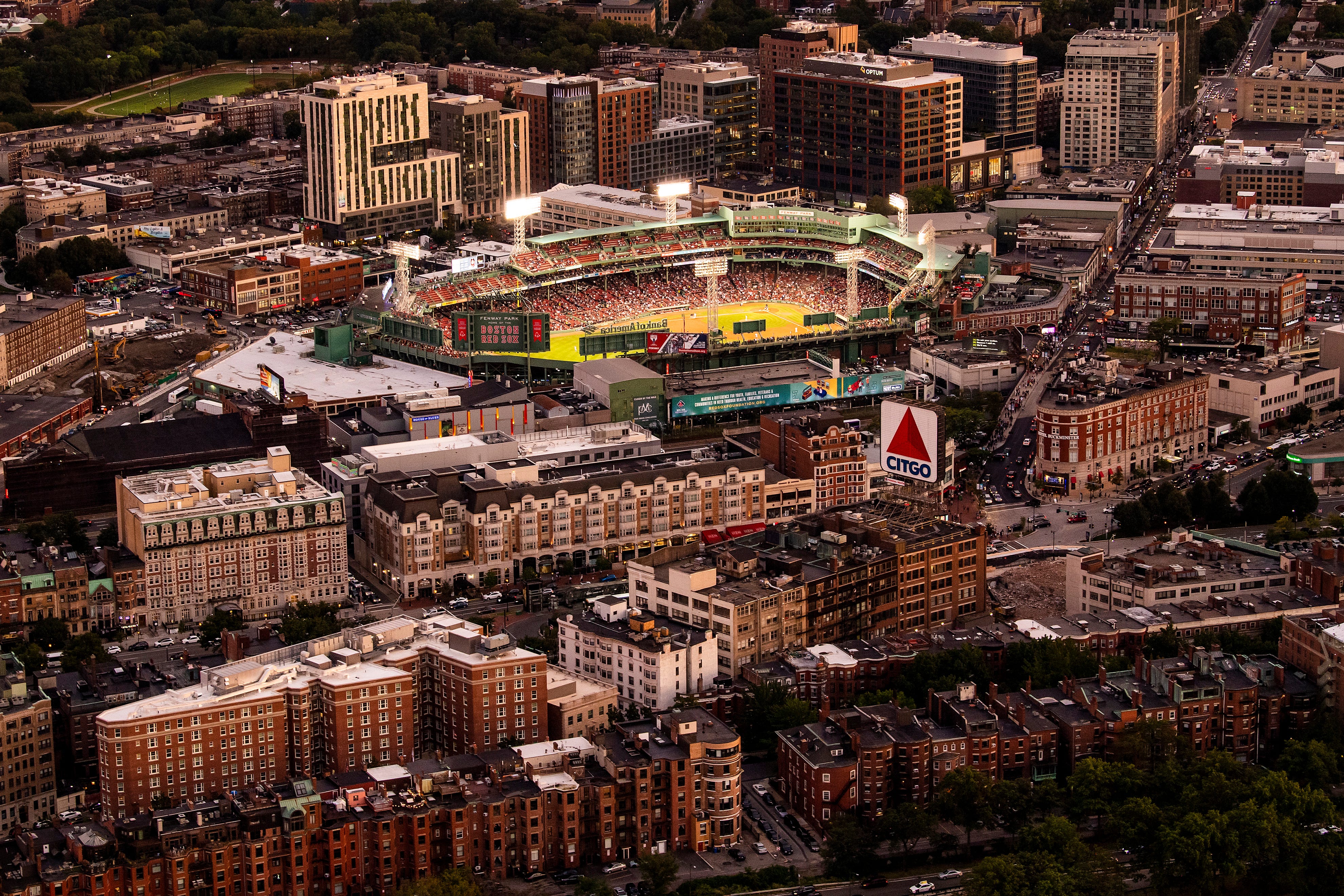 Fenway Park aerial photographs shot during Red Sox game by Billie