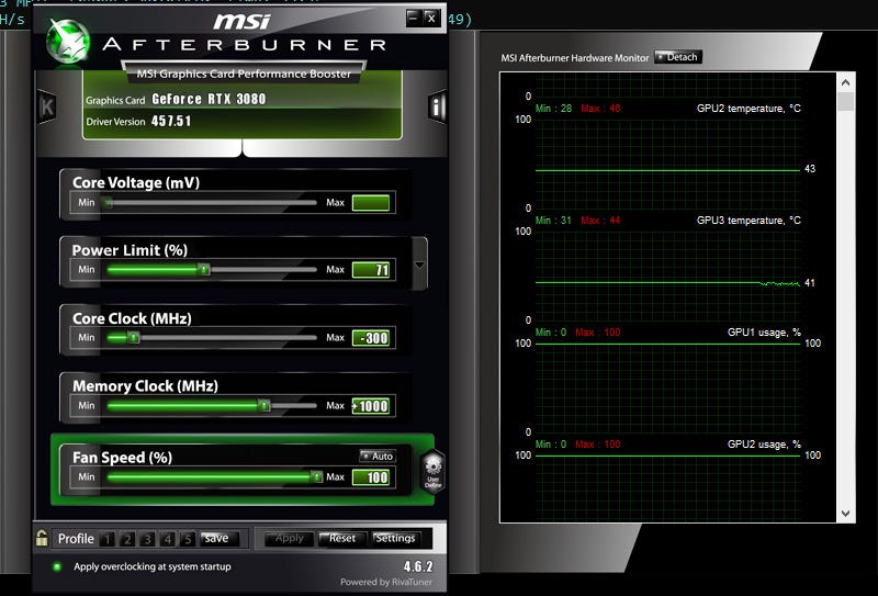 Mining Settings for Nvidia RTX 3060 Ti, RTX 3070, RTX 3080 and RTX 3090