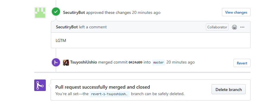 Change a commit message that is already merged by pull request on a