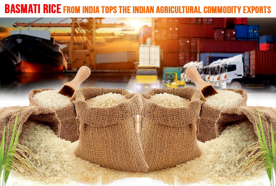 Basmati Rice from India Tops the Indian Agricultural Commodity Exports
