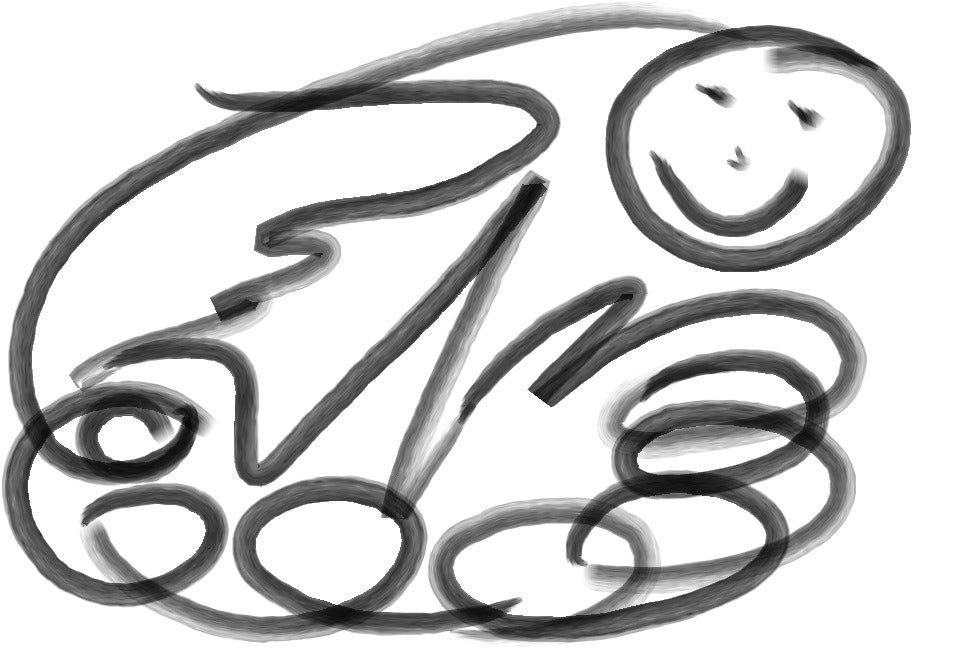 Wanda the Paintbrush. a little black paint goes a long way by Lara