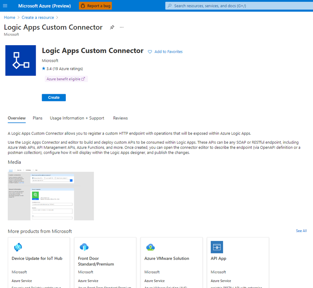 Create a Custom Connector for Consumption Logic Apps using the Azure