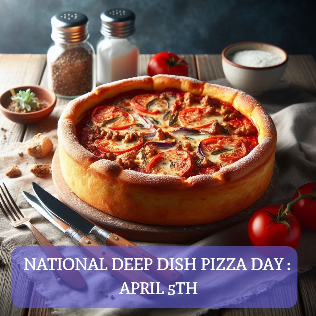 National Deep Dish Pizza Day April 5th by Rejoicing Today Feb
