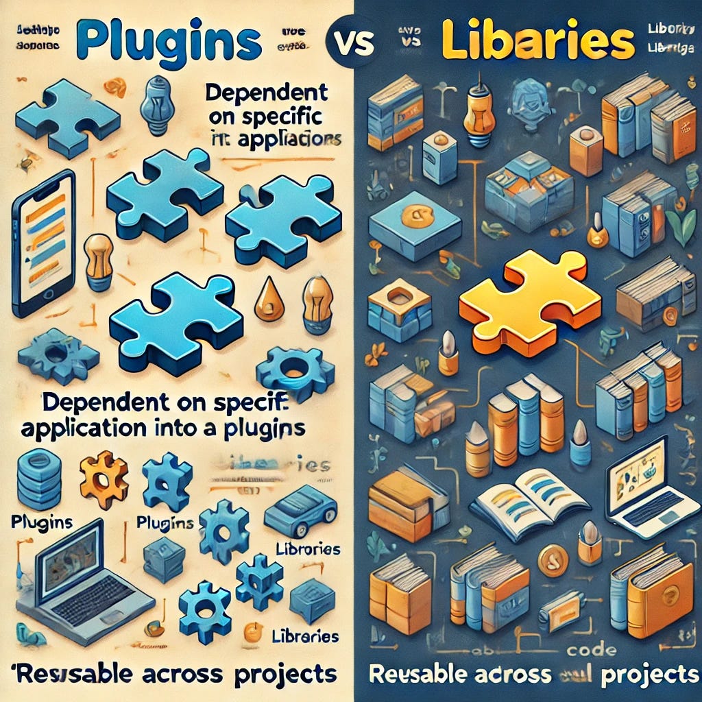 Developing Plugins vs. Libraries. Both plugins and libraries serve to… by Gregory Kaidanov